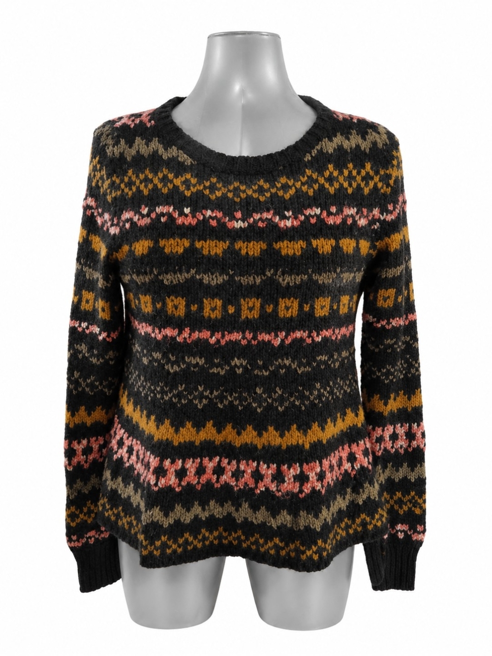 Free People Fair Isle Knit Sweater Medium EUC - Picture 3 of 7